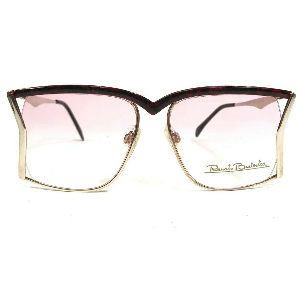 Vintage Renato Balestra Sunglasses RB516/958 Gold Red Frames with Pink Lenses